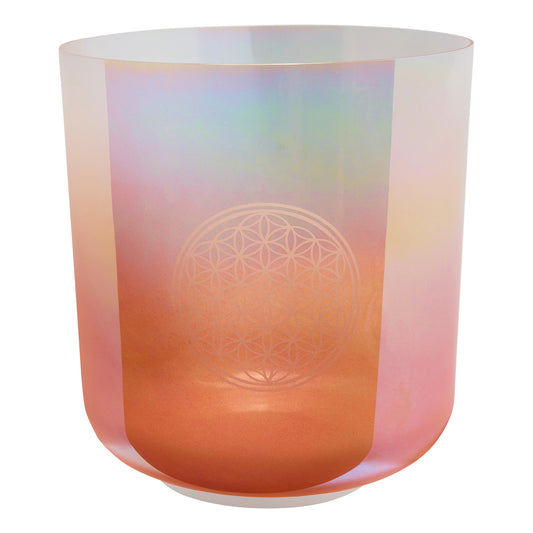 MEINL Sonic Energy Essence Crystal Singing Bowl 9" - C3/128 Hz - Light Rose Gold, Flower of Life