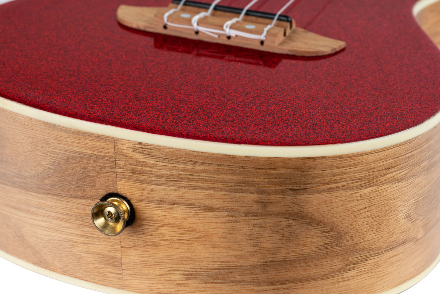 ORTEGA Element Serie Konzert Ukulele 4 String - Spruce / Catalpa Metallic Red + Bag