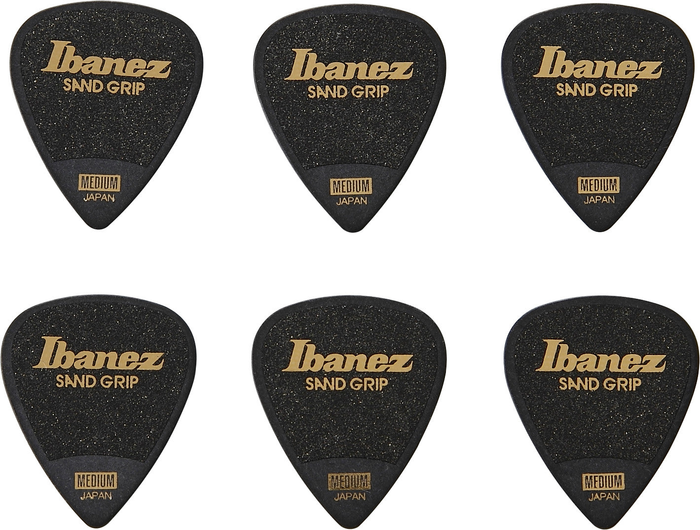 IBANEZ Grip Wizard Series Sand Grip Flat Pick - 6er Pack