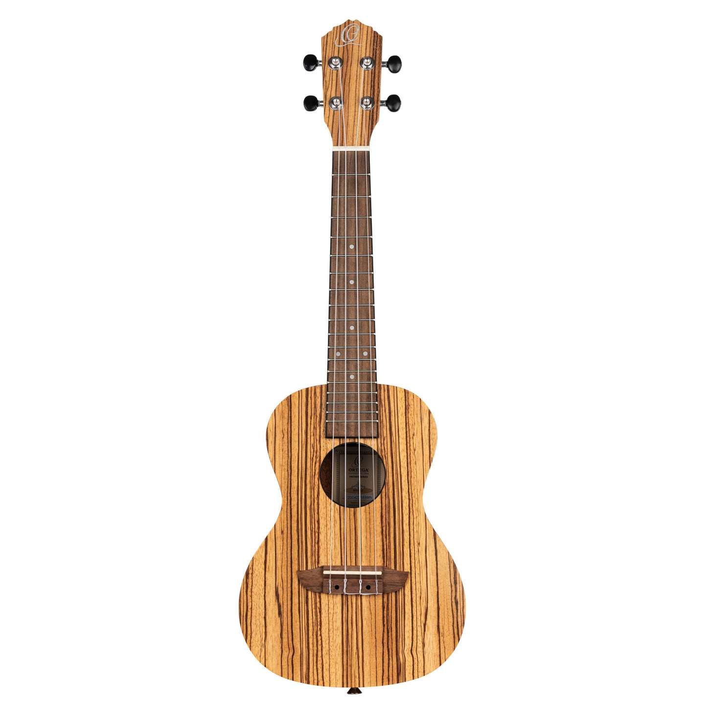 ORTEGA Timber Series Concert Ukulele 4 String - Zebrawood Natural + Bag