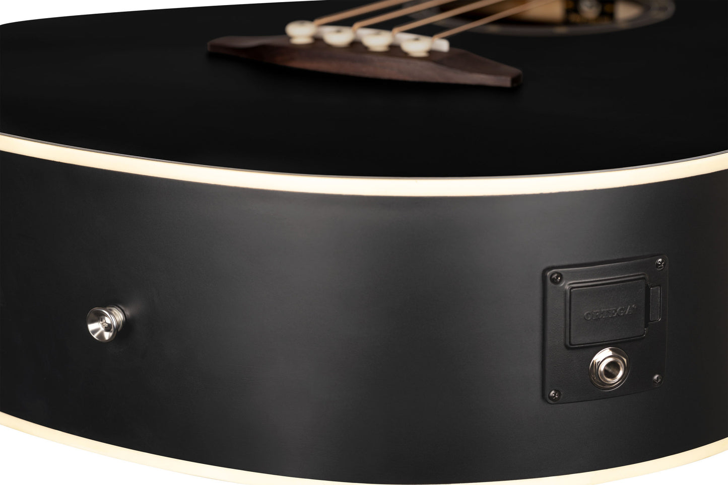 ORTEGA Deep Series 7 Medium Scale Acoustic Bass 4 String - Spruce / Mahogany Satin Black