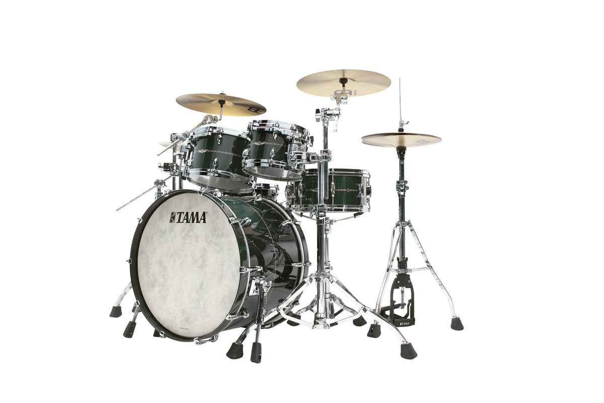 TAMA STAR Bubinga Shell Kit 4 pcs - Dark Green Cordia/Chrome HW