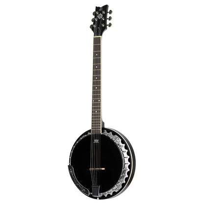 ORTEGA Raven Series Banjo 6 String - Mahogany Black + Bag