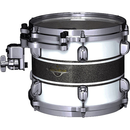 TAMA Starclassic Maple Lacquer Rack Tom 10" x 6,5" - Silver Snow Racing Stripe/Black Nickel HW