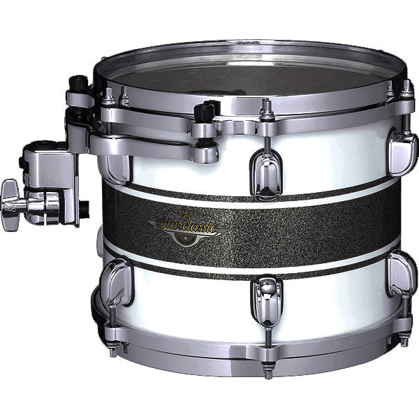 TAMA Starclassic Maple Lacquer Rack Tom 13" x 9" - Silver Snow Racing Stripe/Black Nickel HW