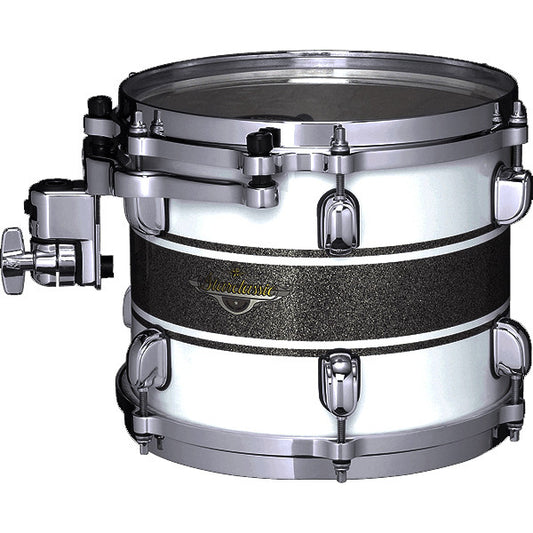 TAMA Starclassic Maple Lacquer Rack Tom 10" x 6,5" - Silver Snow Racing Stripe/Black Nickel HW