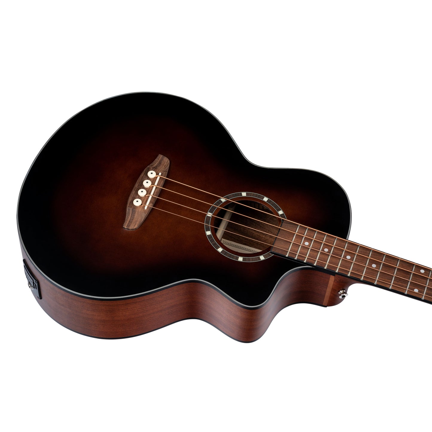 ORTEGA Deep Series 7 Medium Scale Acoustic Bass 4 String - Spruce / Mahogany Bourbon Fade