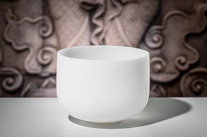 MEINL Sonic Energy White-Frosted Crystal Singing Bowl 10" - D4/Sacral Chakra/432 Hz