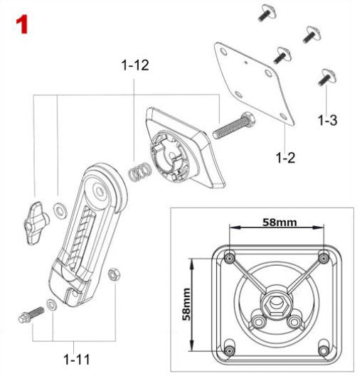 TAMA Halterung für linkes Bass Drum Bein - Chrom