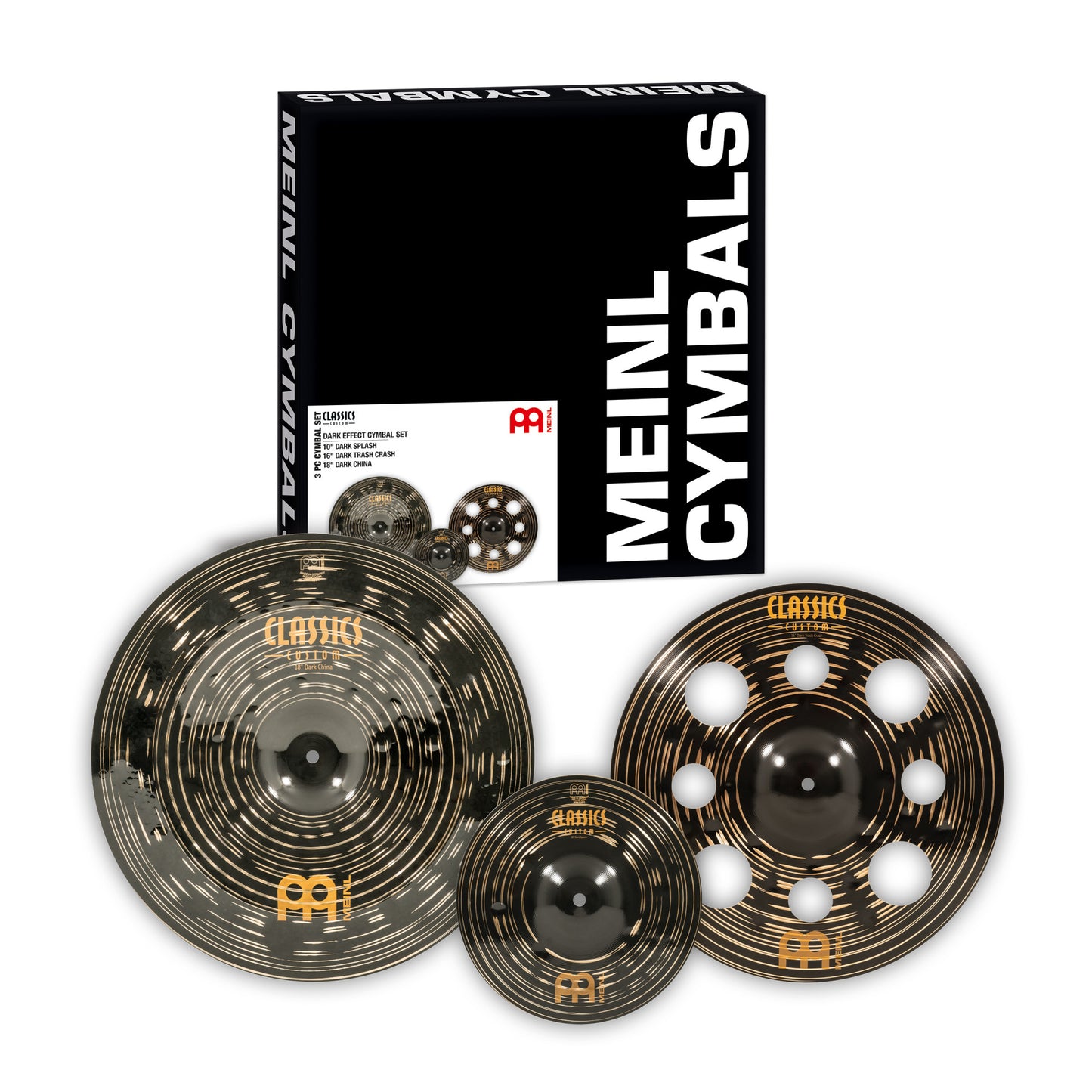 MEINL Cymbals Classics Custom Dark Set - CC10DAS/CC16DATRC/CC18DACH