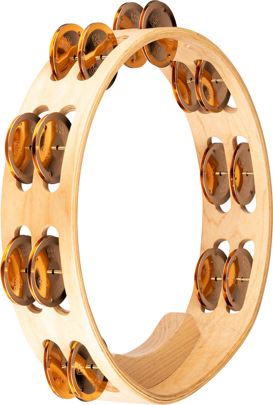 MEINL Percussion Artisan Edition Series Dual-Row Wood Tambourine - 10"