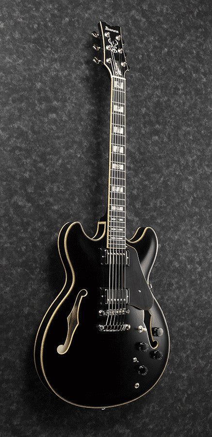 IBANEZ John Scofield Signature Hollowbody Gitarre 6-String - Black Low Gloss + Koffer MS100C