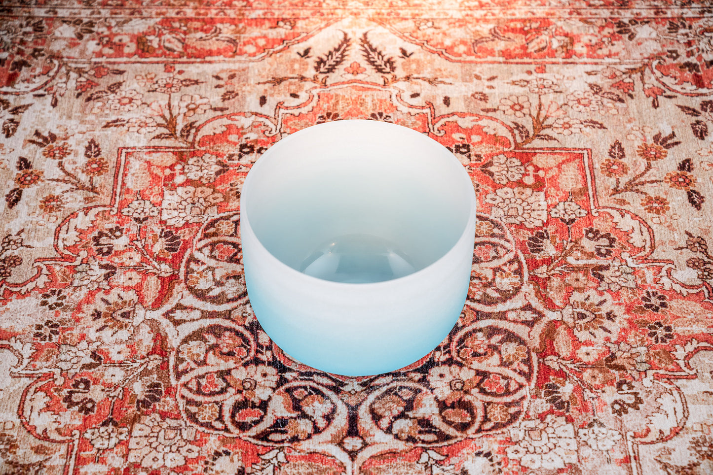 MEINL Sonic Energy Color-Frosted Crystal Singing Bowl 10" - G4/Throat Chakra/440 Hz - Light Blue