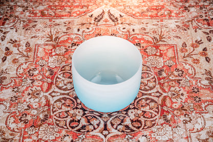 MEINL Sonic Energy Color-Frosted Crystal Singing Bowl 10" - G4/Throat Chakra/440 Hz - Light Blue