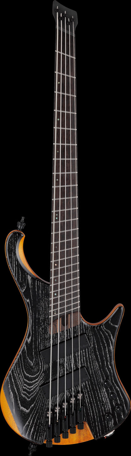 IBANEZ Bass Workshop EHB E-Bass 5-String Multi Scale - Silver Wave Black Low Gloss + Gigbag
