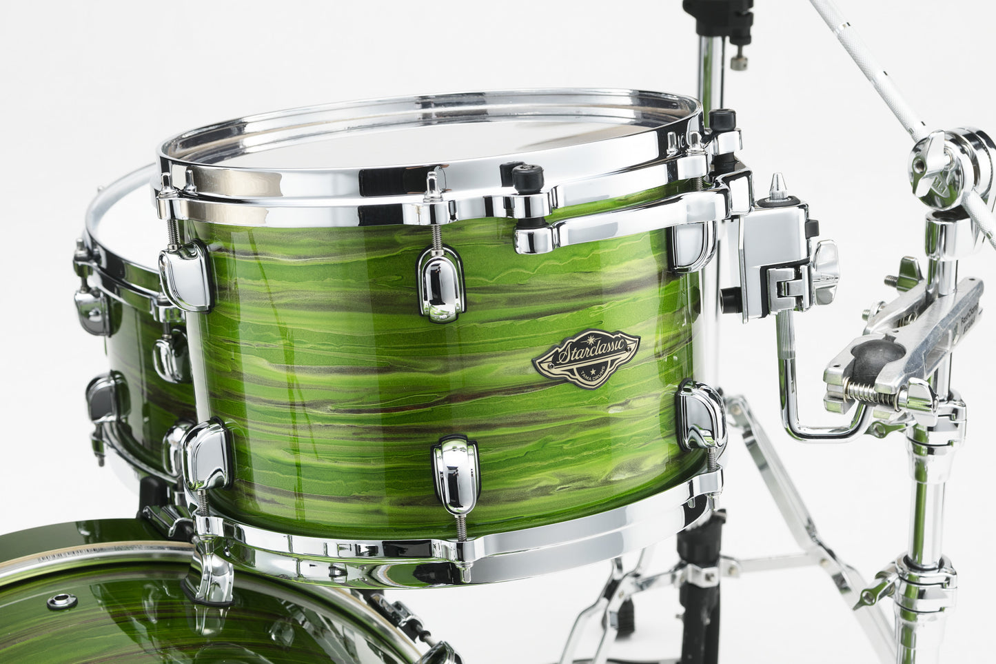 TAMA Starclassic Walnut/Birch Lacquer Rack Tom 8" x 7" - Lacquer Shamrock Oyster/Chrom HW