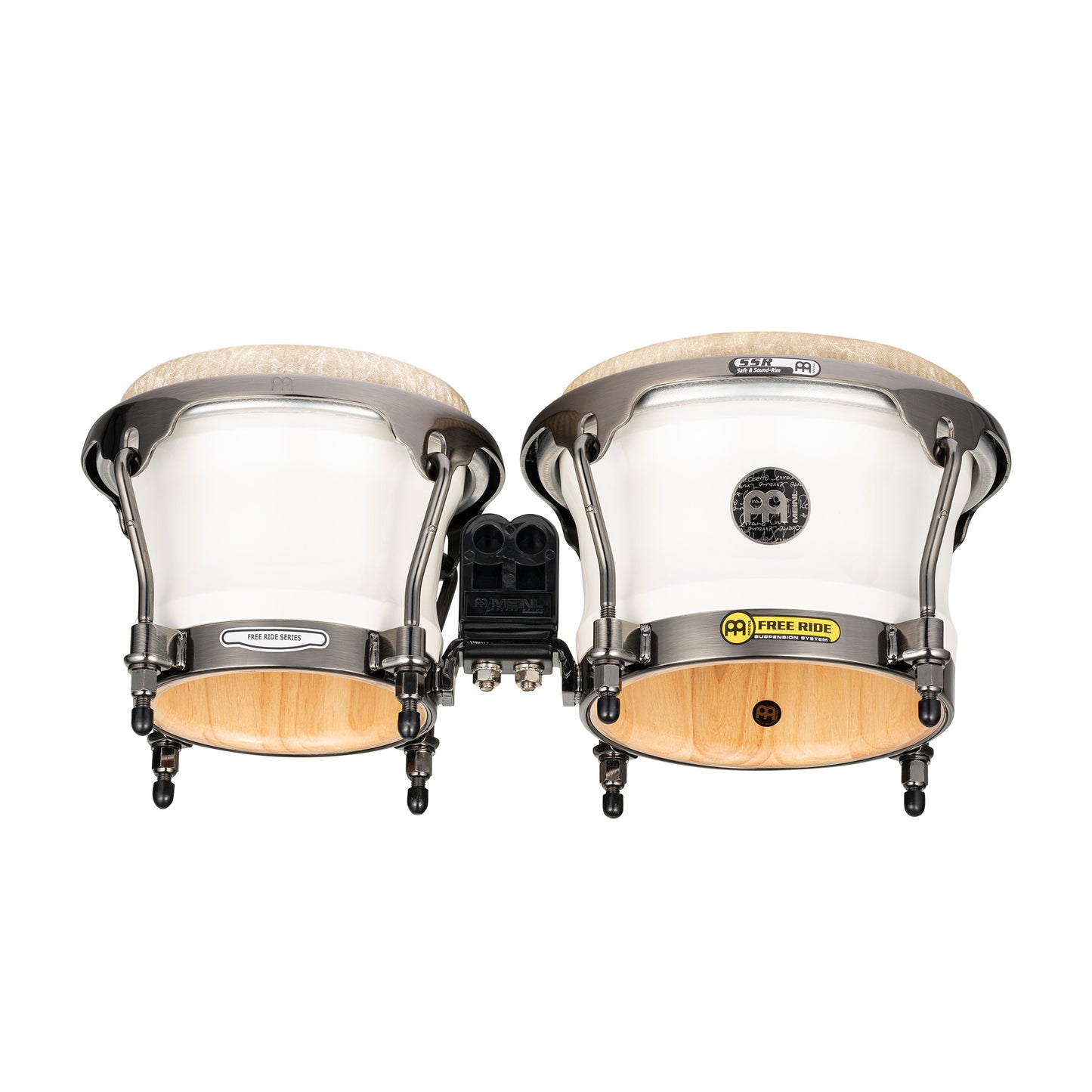 MEINL Percussion Artist Series Bongo Roberto Serrano, REMO® Fiberskyn Heads - 7" & 8 1/2" Pearl White