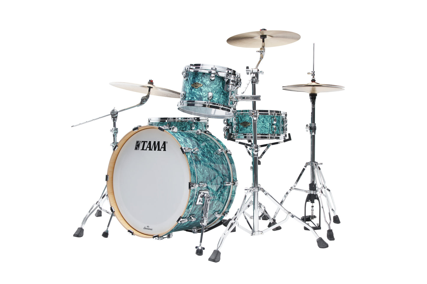 TAMA Starclassic Walnut/Birch Duracover Wrap Shell Kit 3 teilig - Turquoise Pearl/Chrom HW