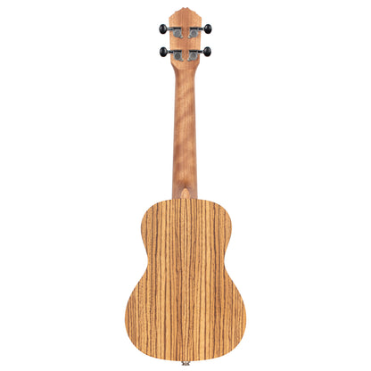 ORTEGA Timber Serie Konzert Preamp Ukulele 4 String Lefty - Zebrawood Natural + Bag