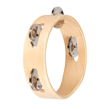 NINO Percussion Single Row Wood Tambourine - 6” Natural