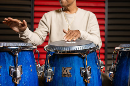MEINL Percussion Artist Series William Kachiro Quinto 11"/REMO® Black Calfskin Skyndeep Heads - Blue Wave