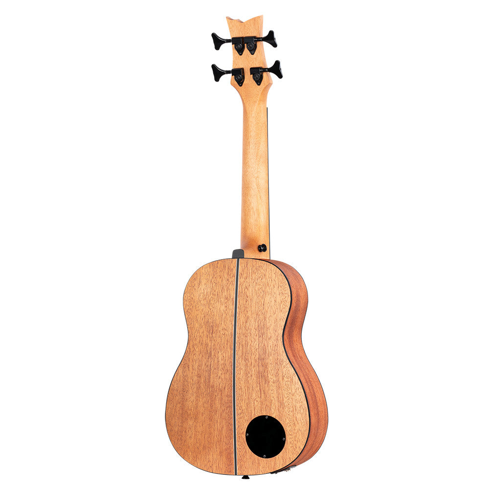 ORTEGA Lizard Series Short Scale Uke Bass 4 String Lefty - Acacia Natural + Bag