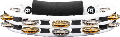 MEINL Percussion Traditional ABS Series Hand Held Molded ABS Tambourine - weiß/vernickelter Stahl/Messing massiv