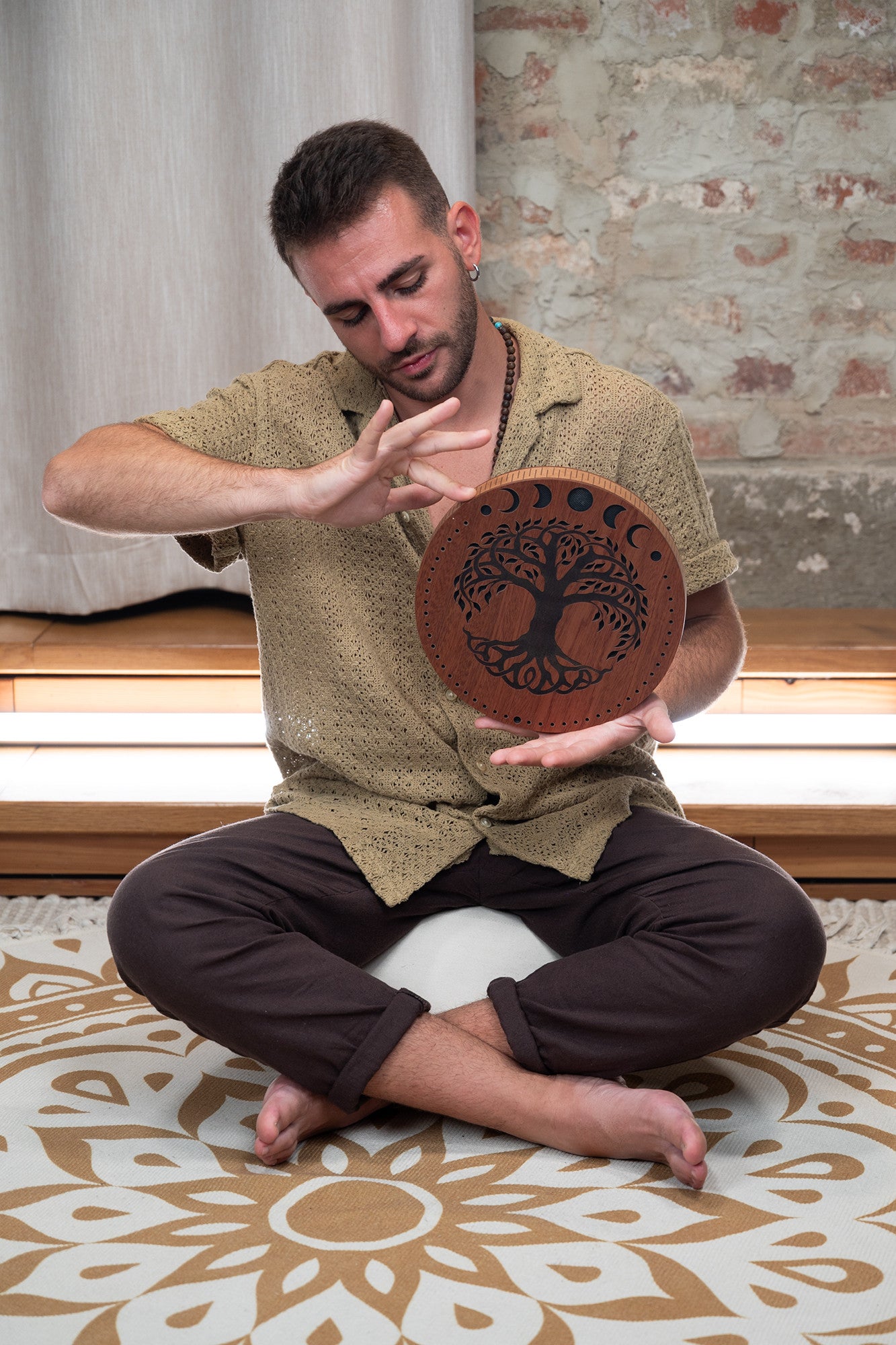 MEINL Sonic Energy 10" Rain Disk, Stream Sound, Moon Phases & Tree of Life Carving