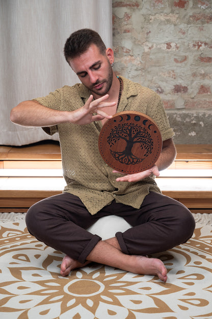 MEINL Sonic Energy 10" Rain Disk, Stream Sound, Moon Phases & Tree of Life Carving