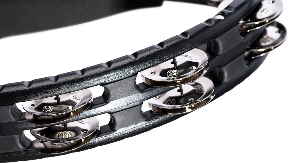 MEINL Percussion Traditional ABS Series Hand Held Molded ABS Tambourine - Black/vernickelte Stahl Jingles