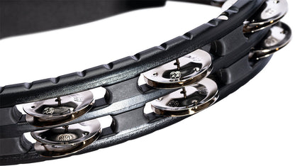 MEINL Percussion Traditional ABS Series Hand Held Molded ABS Tambourine - Black/vernickelte Stahl Jingles