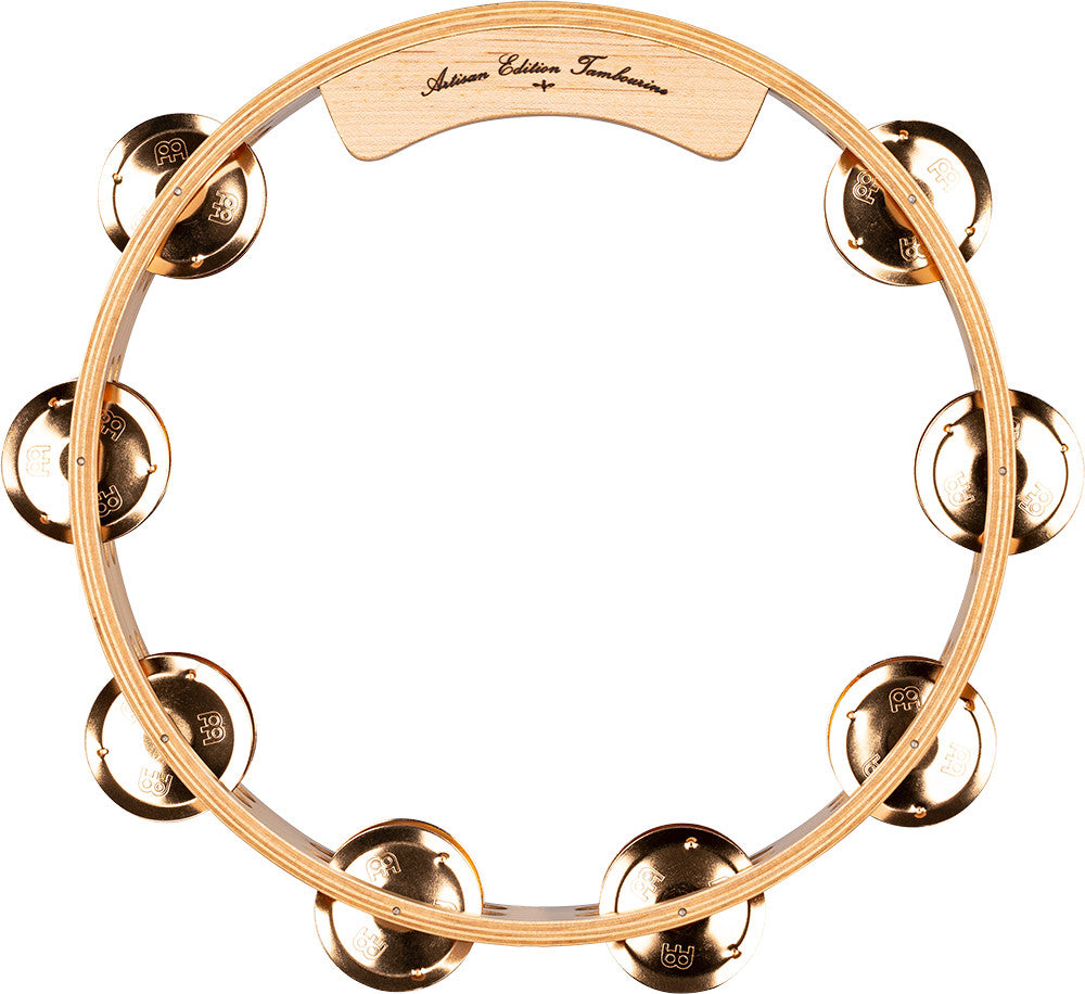 MEINL Percussion Artisan Edition Series Dual-Row Wood Tambourine - 10"