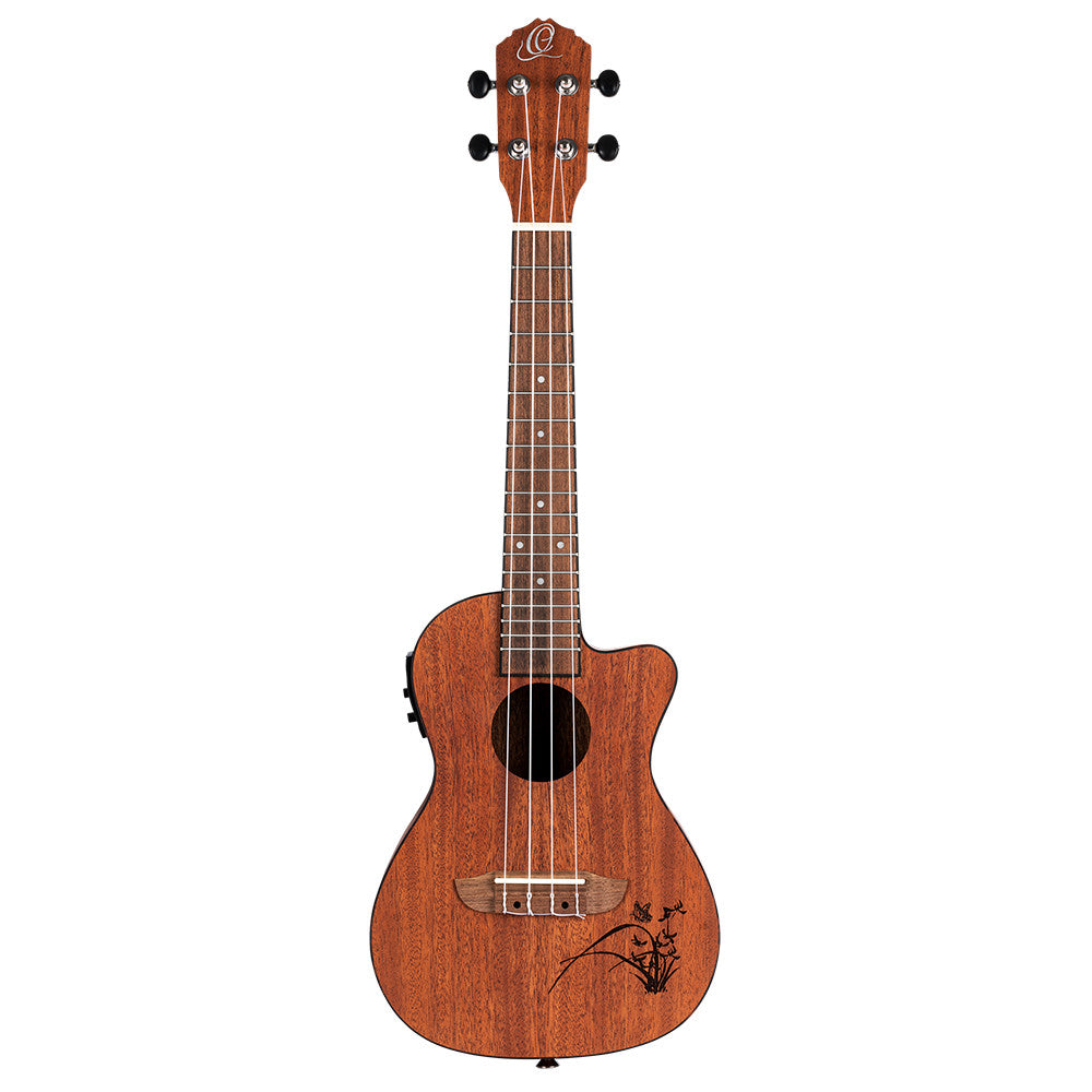 ORTEGA Bonfire Serie Preamp Konzert Ukulele 4 String - Fichte/Sapele Natur