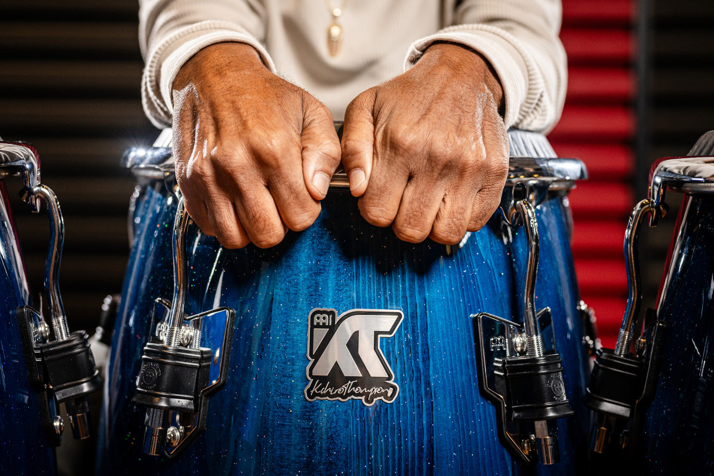 MEINL Percussion Artist Series William Kachiro Conga 11 3/4" /REMO® Black Calfskin Skyndeep Heads - Blue Wave