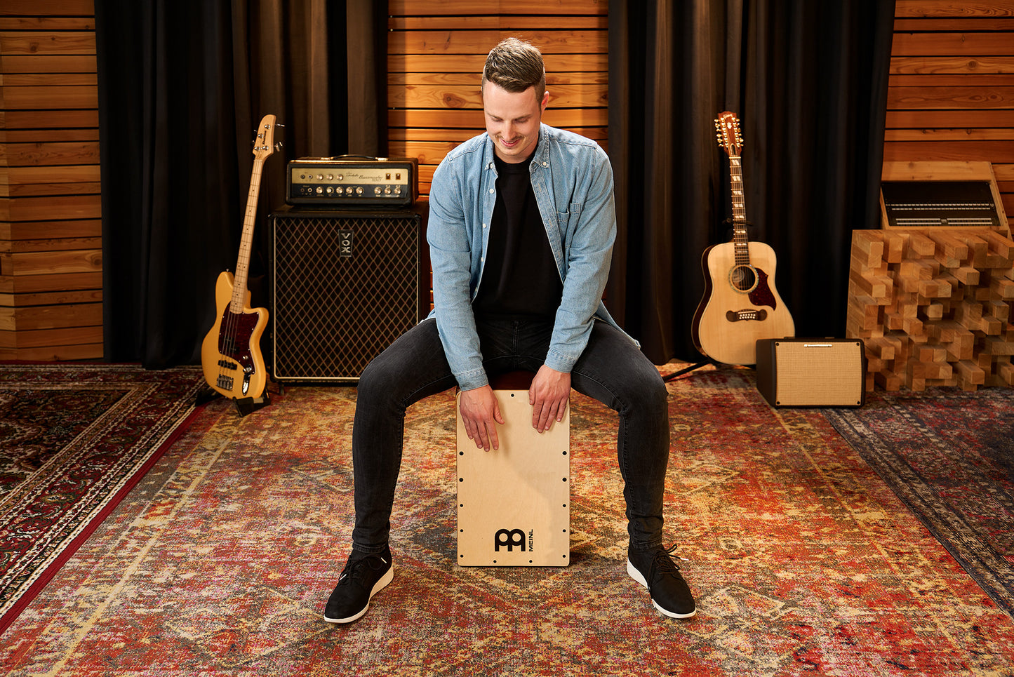 MEINL Percussion Snarecraft Series Snare Cajon 100 - Baltic Birch/Almond Birch