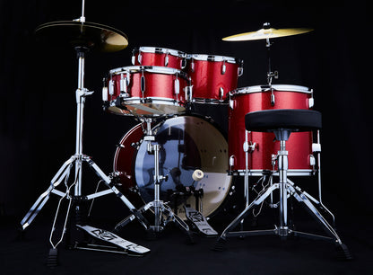 TAMA Stagestar Drum Set 5 teilig (22" BD) - Candy Red Sparkle/Chrom HW + MEINL Cymbals BCS Cymbal Set