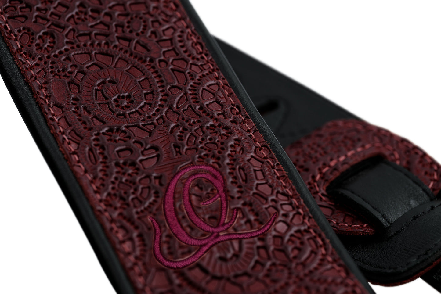 ORTEGA Echtledergitarrengurt - Byzantine Bordeaux