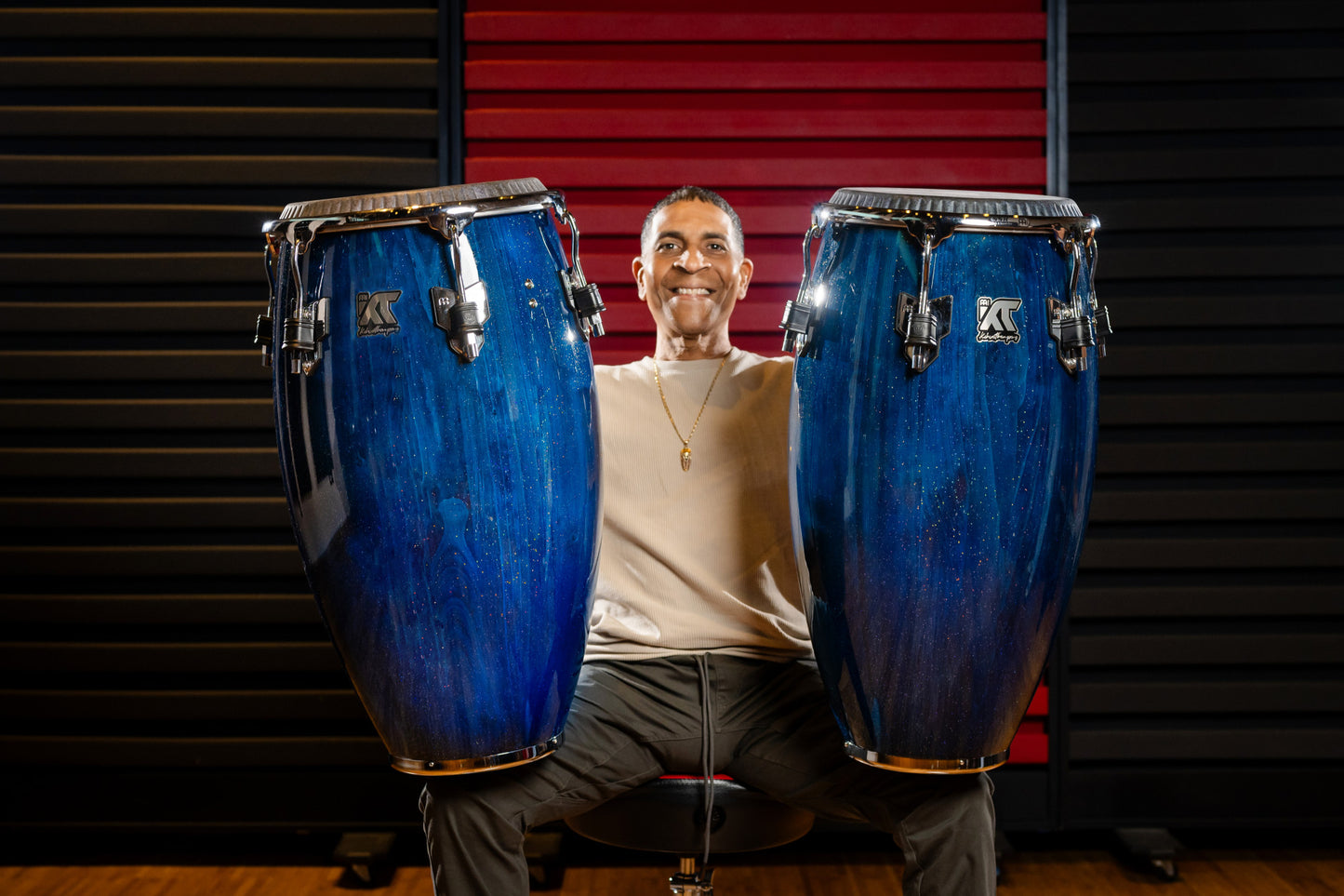 MEINL Percussion Artist Series William Kachiro Quinto 11"/REMO® Black Calfskin Skyndeep Heads - Blue Wave