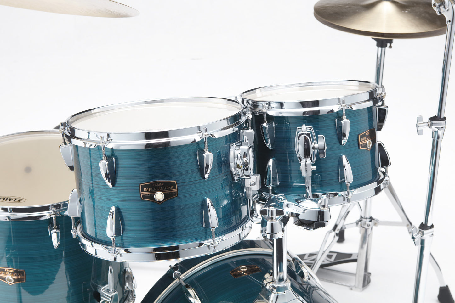 TAMA Imperialstar Drum Set 5 pcs - Hairline Blue/Chrome HW + MEINL Cymbals HCS Cymbal Kit/Stage Master Double-Braced Hardware Kit