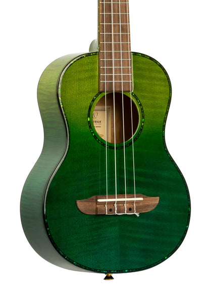 ORTEGA Prism Serie Tenor Ukulele 4 String - Flamed Maple Ivy Fade + Bag