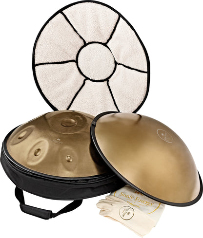 MEINL Sonic Energy Sensory Handpan Stainless Steel D Amara 9 Notes 440 Hz - Vintage Gold