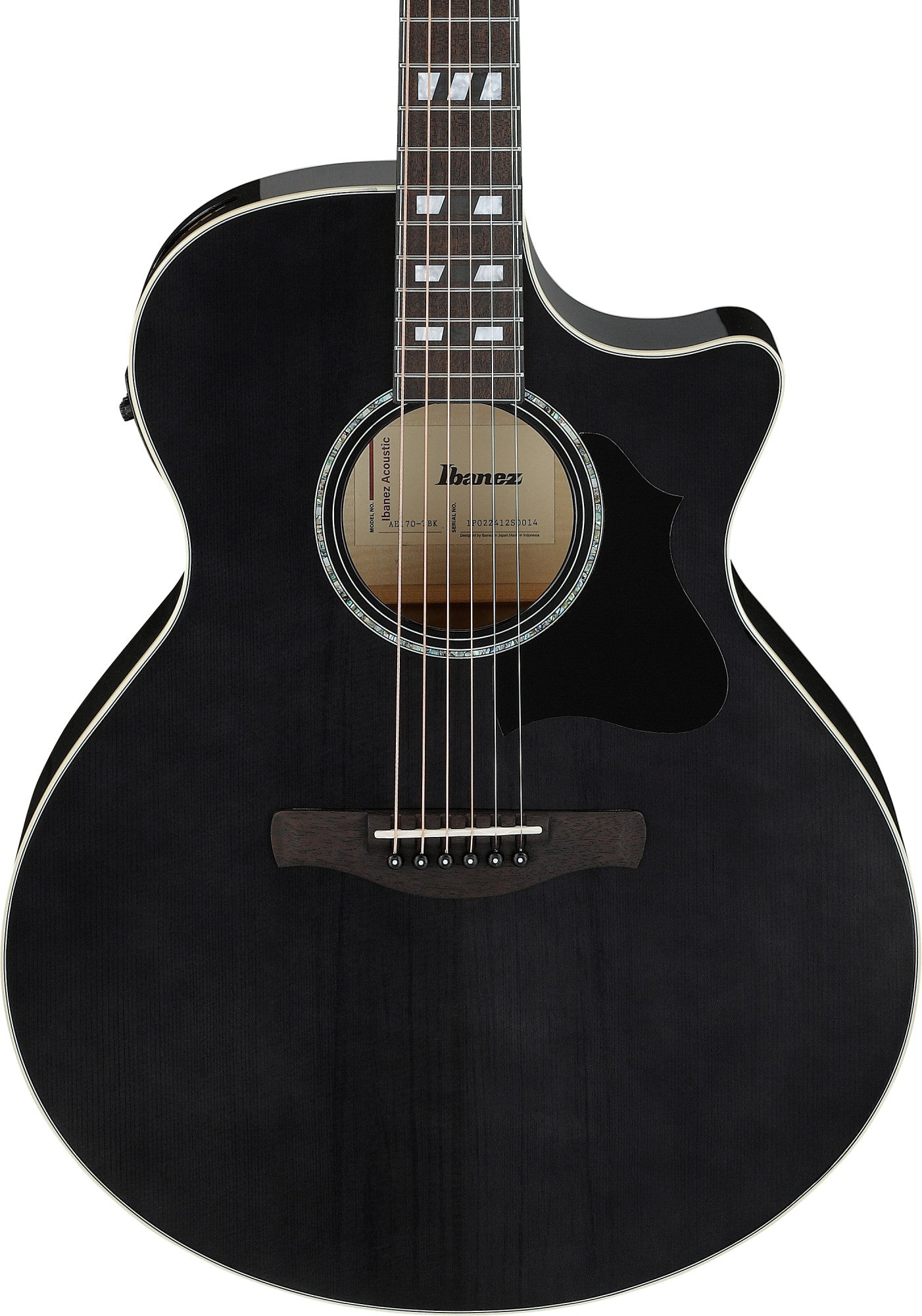 IBANEZ AE Acoustic Guitar 6-String - Transparent Black High Gloss