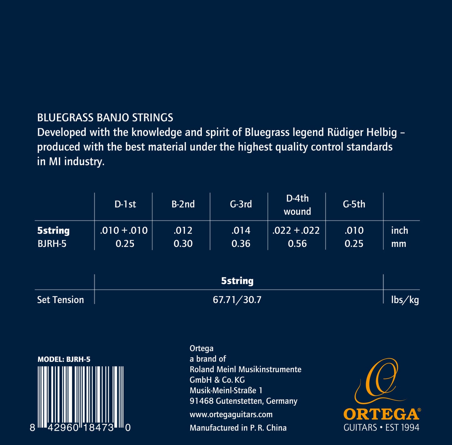 ORTEGA Rüdiger Helbig Signature Bluegrass Banjo Strings - Medium
