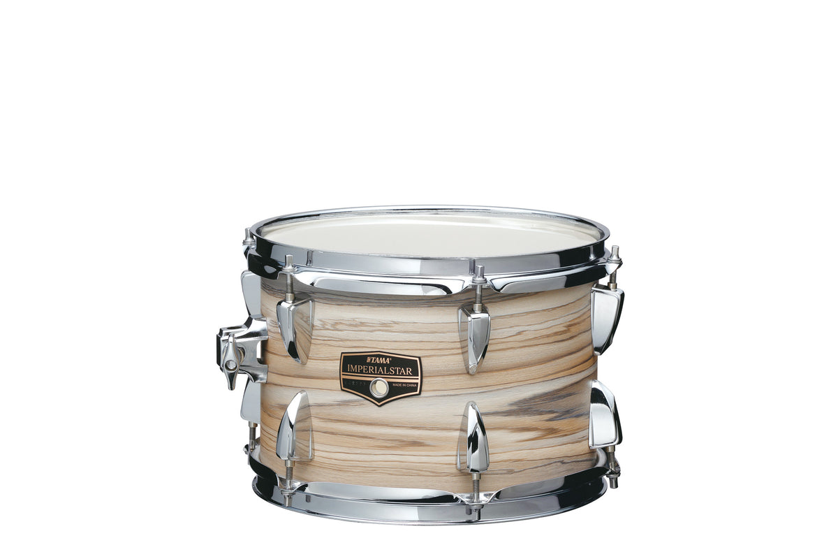 TAMA Imperialstar Rack Tom 8" x 6" - Natural Zebrawood Wrap/Chrome HW
