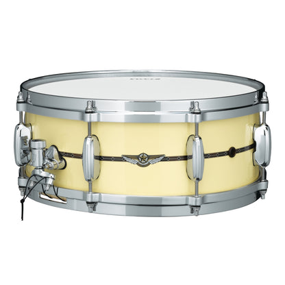 TAMA STAR Bubinga Snare Drum 14" x 5,5" - Antique White/Chrome HW - Outside Inlay