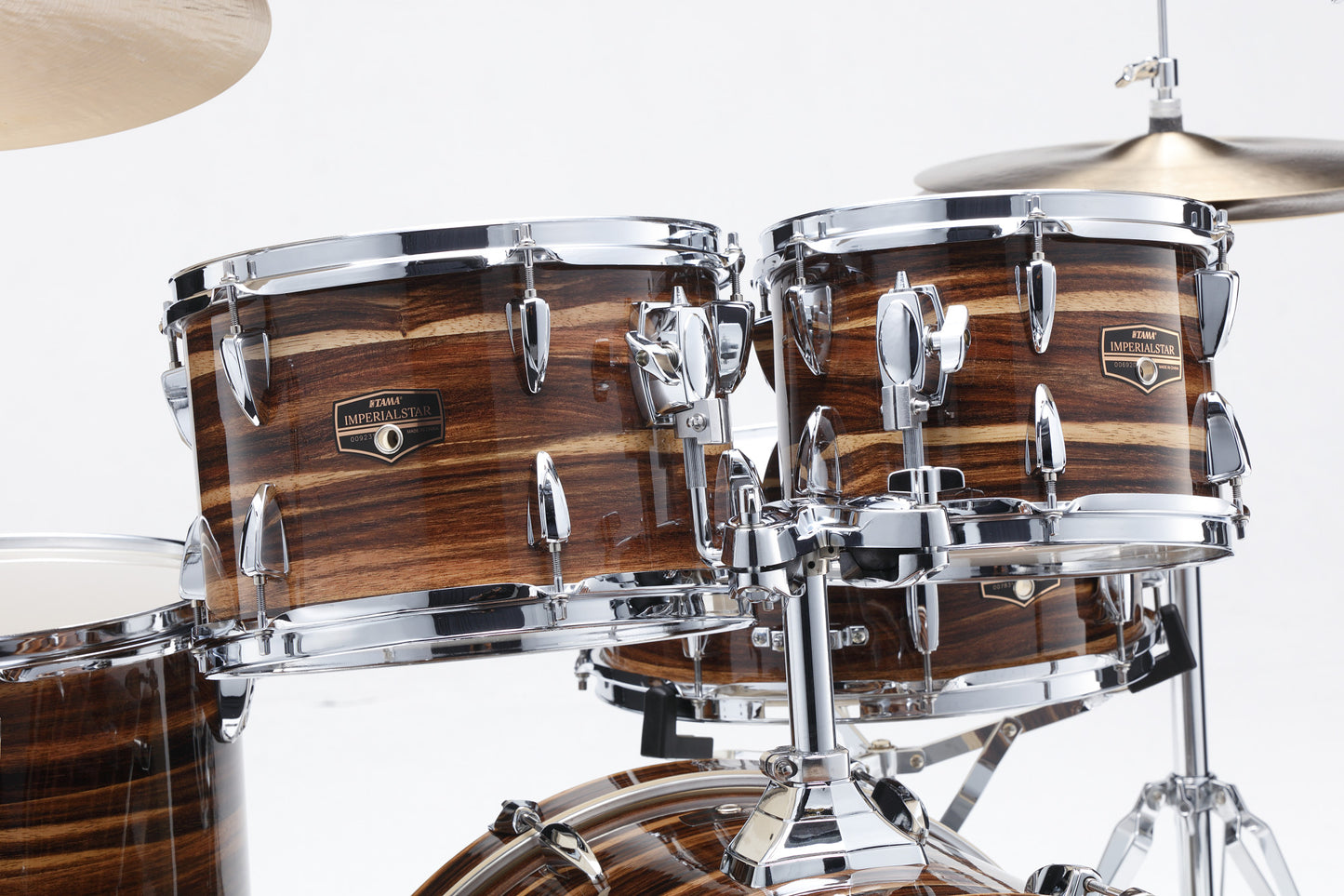 TAMA Imperialstar Drum Set 5 pcs - Coffee Teak Wrap/Chrome HW + MEINL Cymbals HCS Cymbal Kit/Stage Master Double-Braced Hardware Kit