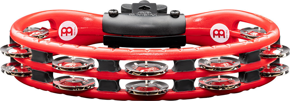 MEINL Percussion Traditional Mountable ABS Series Molded ABS Tambourine - rot/vernickelte Stahl Jingles
