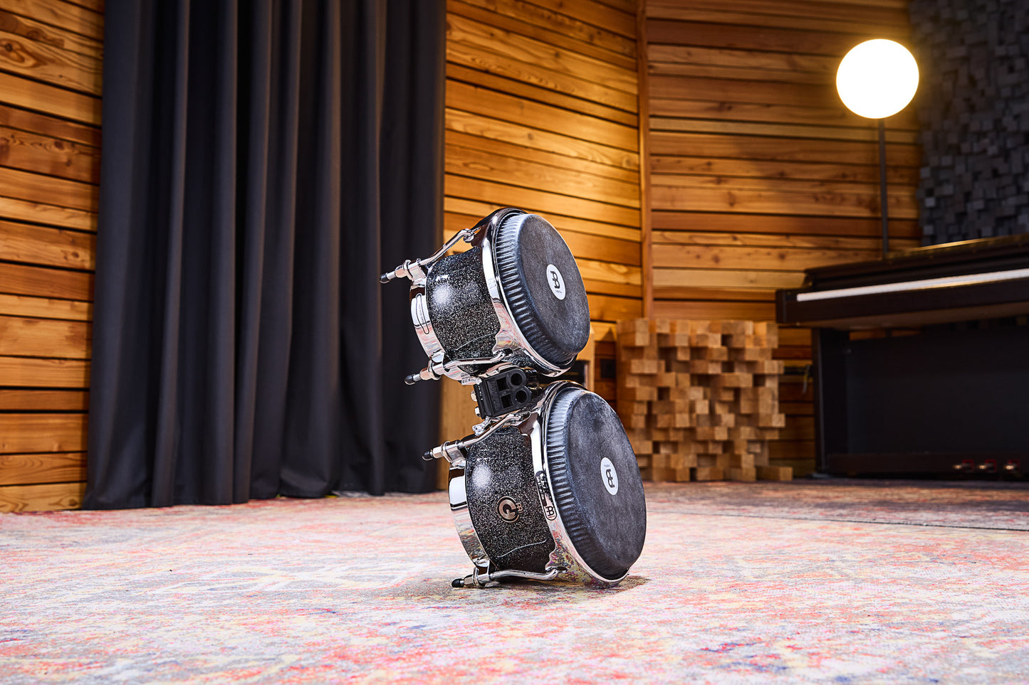 MEINL Percussion Artist Series Bongo Diego Galé, REMO® Black Calfskin Skyndeep Heads  - 7" & 8 1/2" Midnight Star