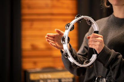 MEINL Percussion Headliner® Series Molded ABS Dual-Row Tambourine - White