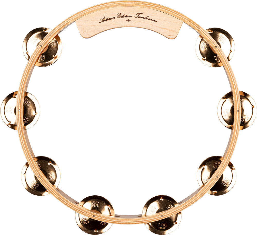 MEINL Percussion Artisan Edition Series Single-Row Wood Tambourine - 10"